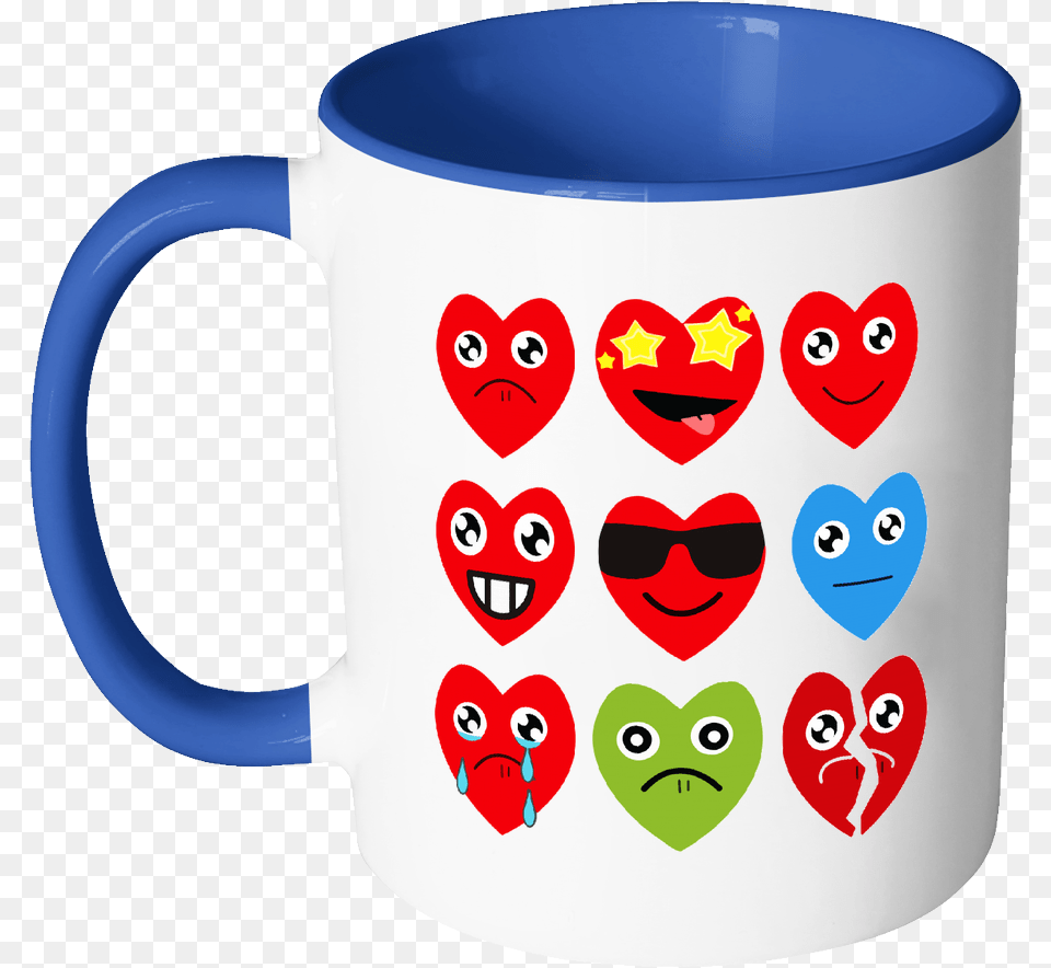 Heart Emojis Gift For Valentine S Day Mugs Accent Mug, Cup, Animal, Bird, Beverage Free Png