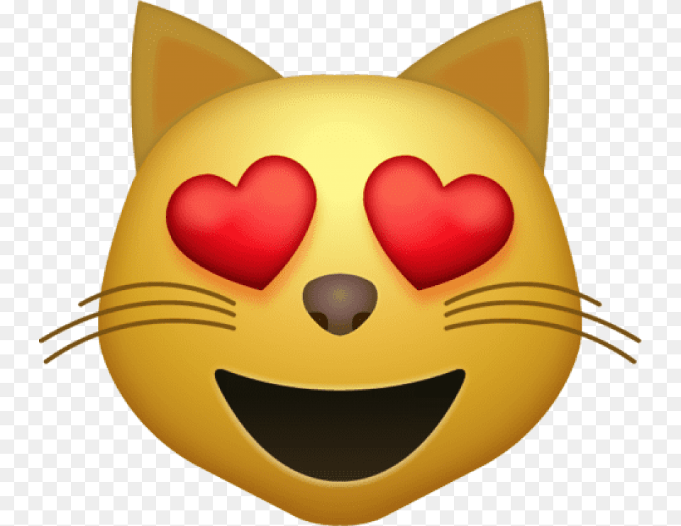 Heart Eyes Cat Emoji Iphone Emojis Island Cat Emoji, Clothing, Hardhat, Helmet Free Png Download