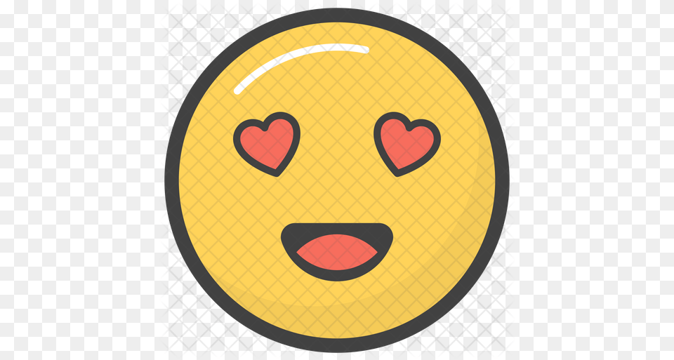 Heart Eyes Emoji Icon Of Colored Glad Free Png Download