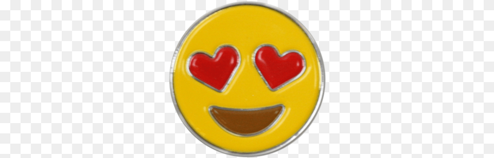 Heart Eyes Emoji Pin Badge Smiley, Logo, Symbol, Food, Ketchup Png Image