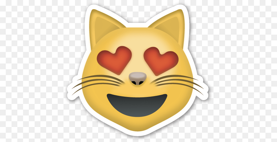 Heart Eyes Emoji Transparent Emoji Cat, Plate, Animal, Mammal, Pet Free Png