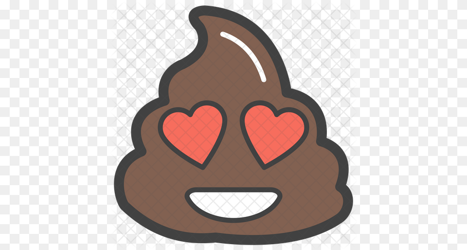Heart Eyes Poop Icon Of Colored Outline Icon, Food, Sweets, Cream, Dessert Free Transparent Png
