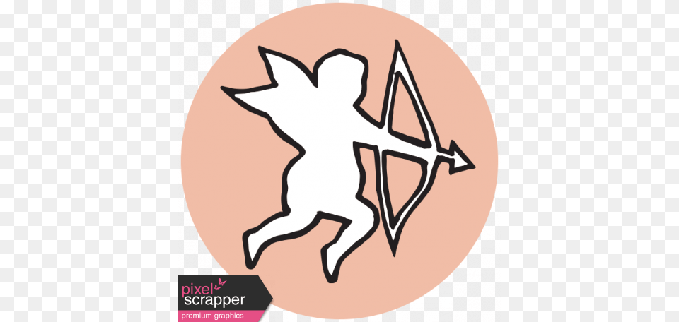Heart Eyes Print Circle Graphic, Cupid, Baby, Person, Weapon Free Png