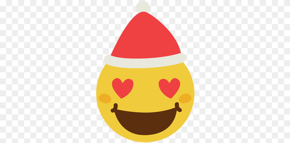 Heart Eyes Santa Claus Hat Face Heart With Santa Claus Hat, Food, Clothing, Hardhat, Helmet Free Png