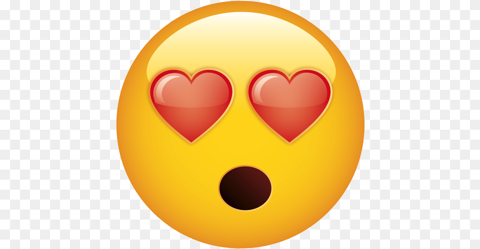 Heart Eyes Variation Mouth Open Smiley, Disk Free Png