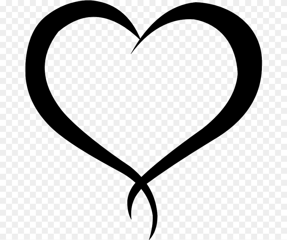 Heart Fancy Heart Outline Clipart, Gray Png Image