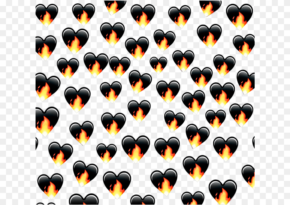 Heart Fire Blackheart Emoji Red Black Background Emoji Background Black Heart, Flame, Qr Code Free Transparent Png