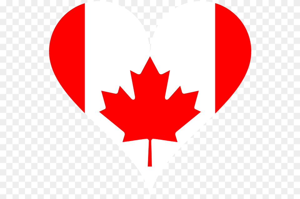 Heart Flag Canada Love National Flag Maple Leaf Clipart Canada Maple Leaf, Plant, First Aid Free Png Download