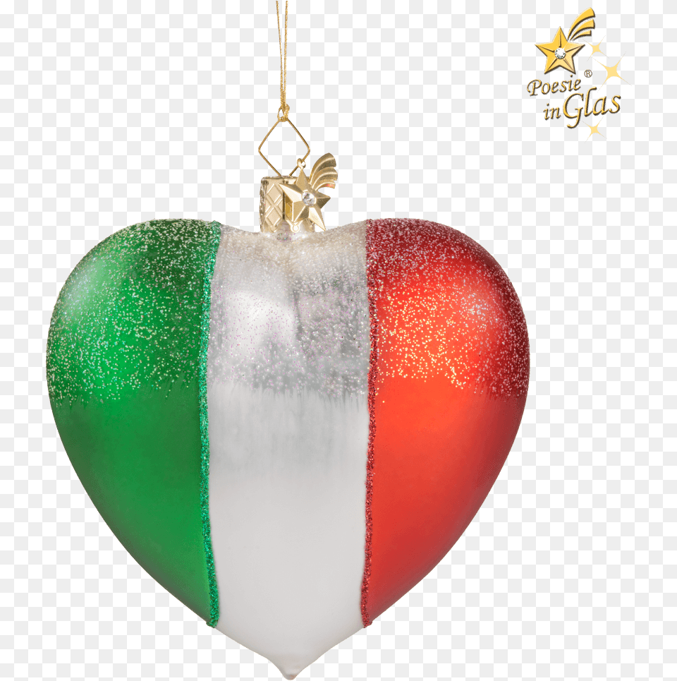 Heart Flag Italy Christmas Ornament, Accessories Free Png