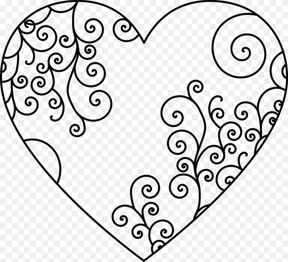 Heart Flourish Clipart, Pattern Png