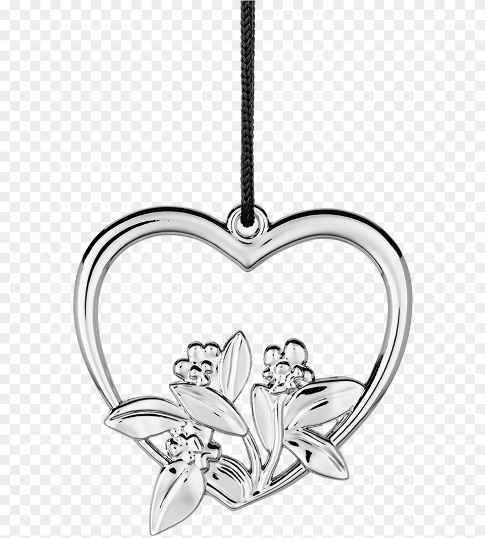 Heart Flower H6 5 Silver Plated Karen Blixen Karen Blixen Julepynt, Accessories, Jewelry, Necklace, Pendant Png Image