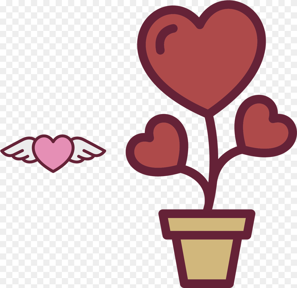 Heart Flower Icon Flor De, Petal, Plant, Potted Plant Png Image