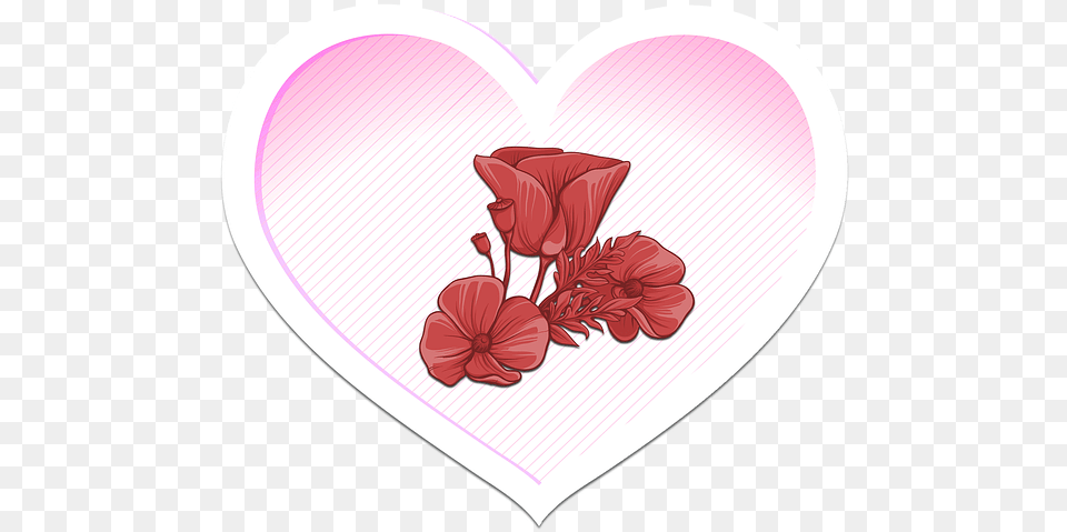 Heart Flower Love Valentine S Day Symbol Affection Valentine S Day Heart, Petal, Plant Free Png