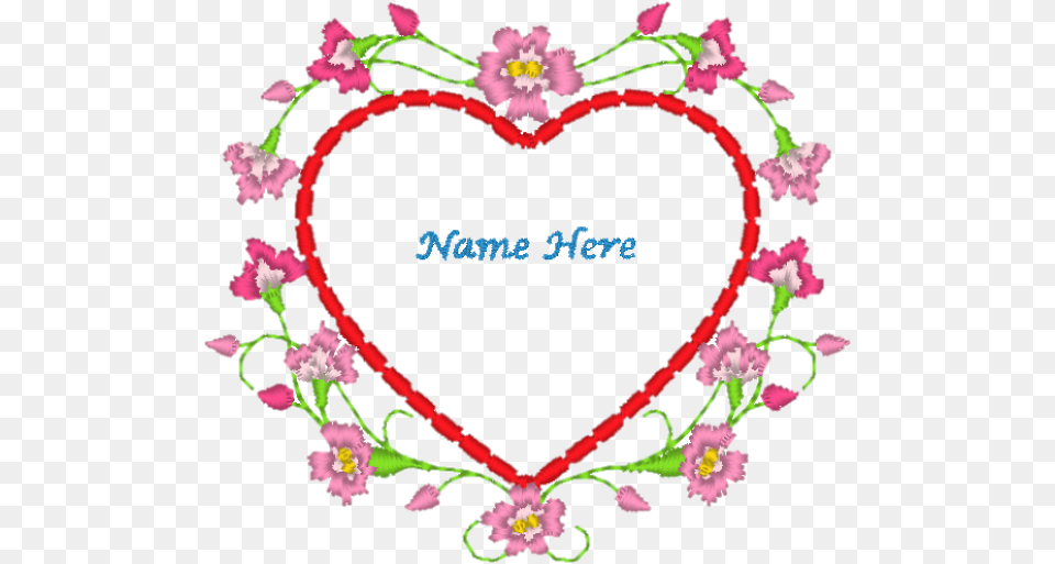 Heart Frame Flowers Nanzrich, Pattern, Plant, Embroidery, Flower Free Png