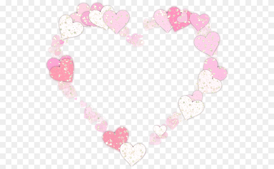 Heart Frame Glitter Confetti Love Shiny Sparkle Happy Valentine39s Day Glittery Pink Hearts Tote Bag, Accessories, Jewelry, Necklace Png Image