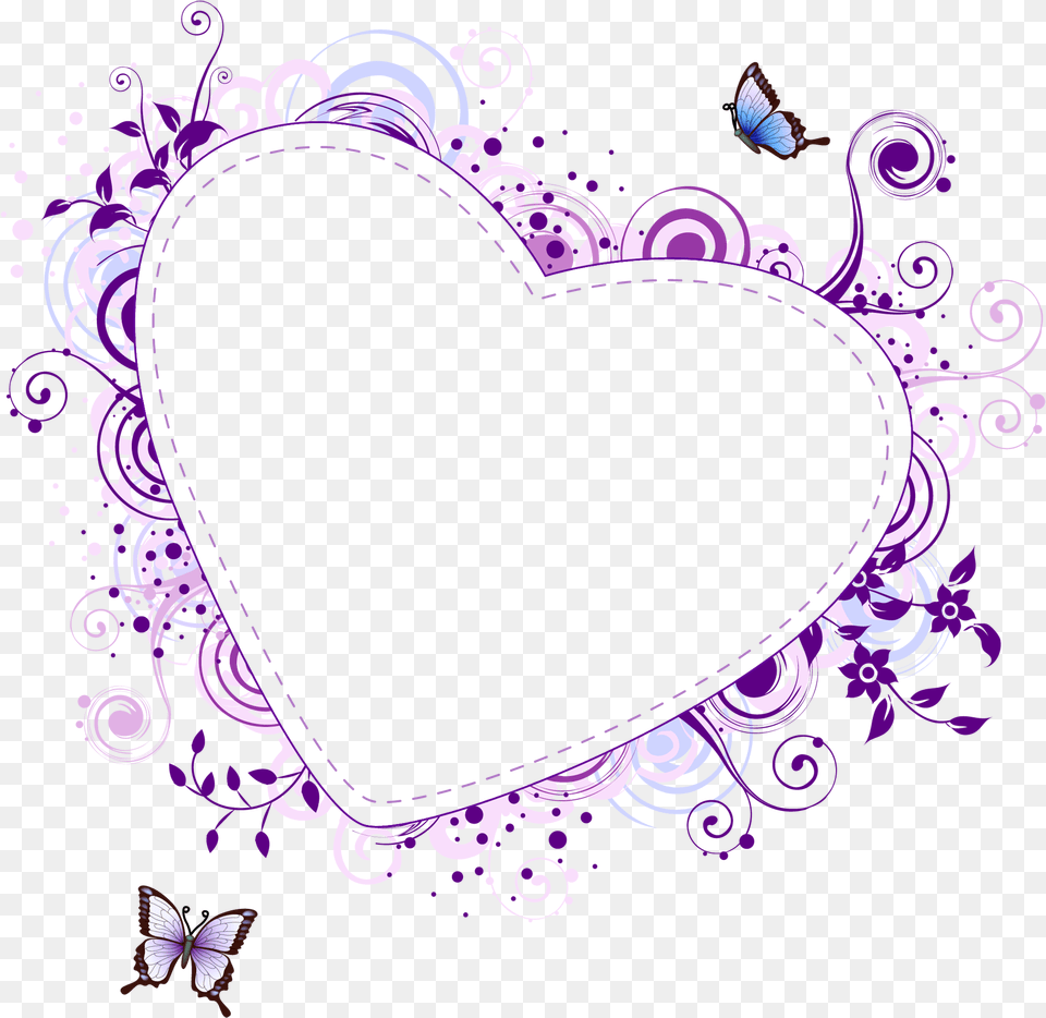 Heart Frame Vector, Purple, Art, Graphics, Pattern Png Image