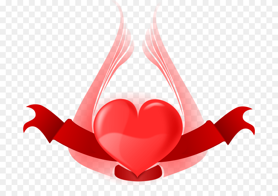 Heart Free Stock Photo Illustration Of A Red Heart With Wings, Food, Animal, Sea Life Png