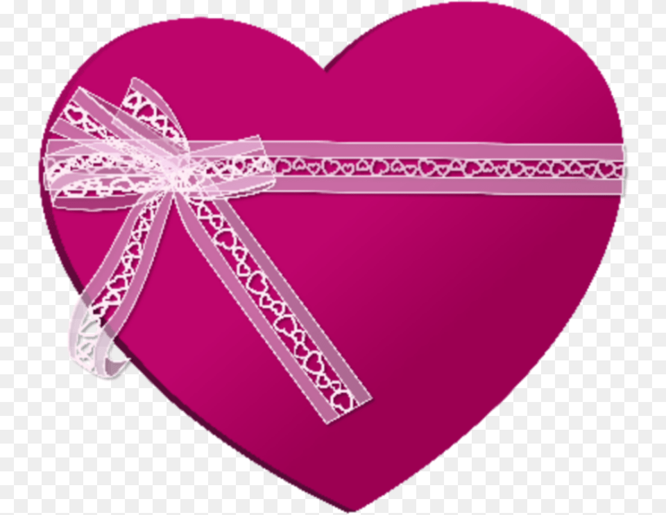 Heart Gift Lace Pink Ribbon Love Sticker By Amanda Bow, Purple Free Png