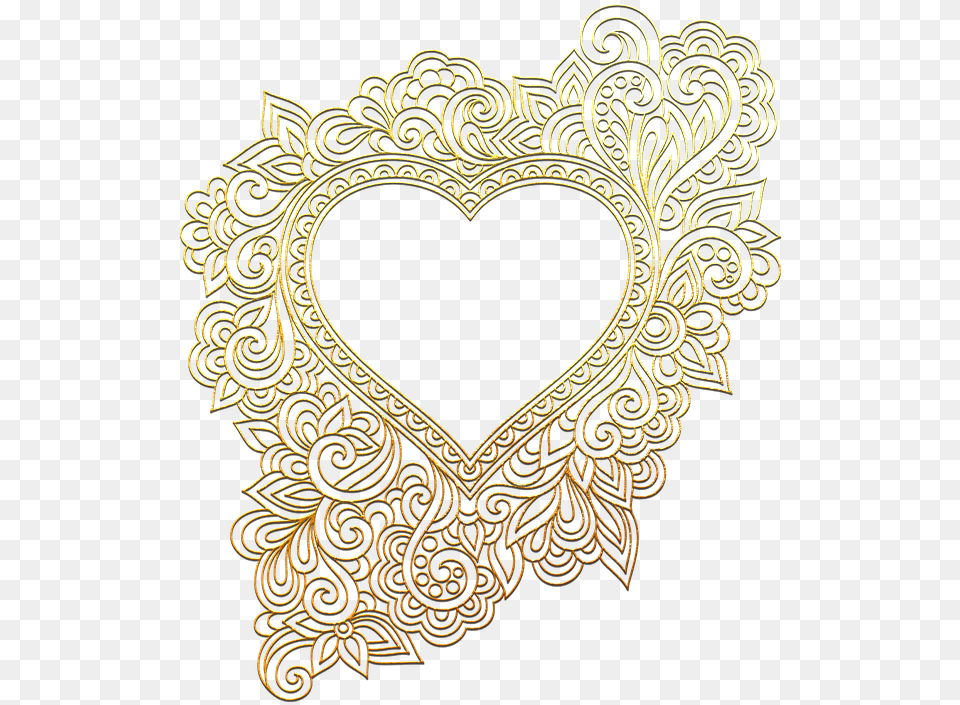 Heart Gold Design Image On Pixabay Heart, Pattern, Embroidery Free Png