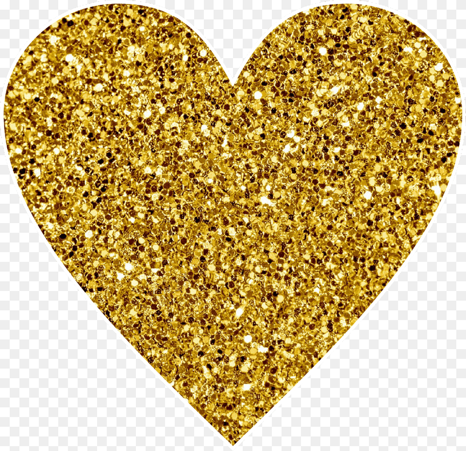Heart Gold Glitter Goldenheart Heartgold Yellowheart Glitter Yellow Heart Free Png Download