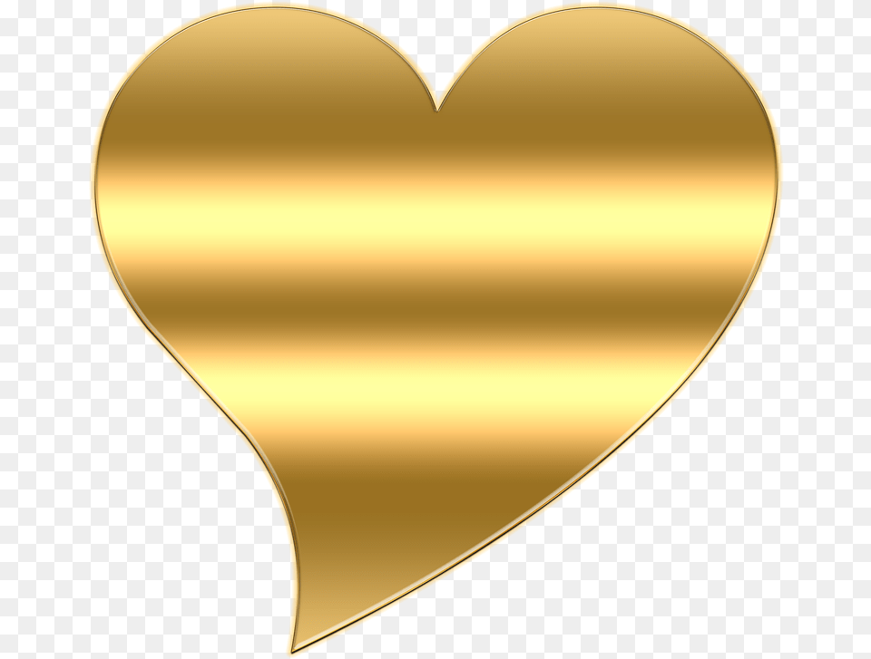 Heart Gold Golden Love Gift Valentine Heart Png Image