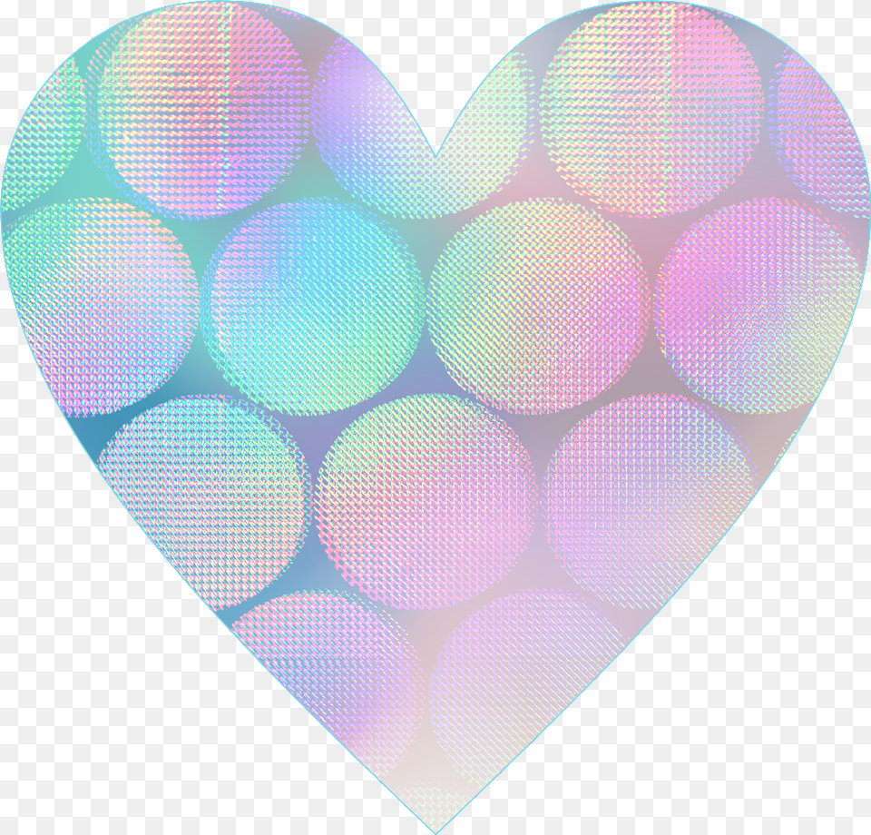 Heart Halogrameffect Halographic Foil Heart Blueheart Circle, Pattern Free Transparent Png