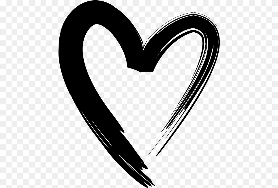 Heart Hand Drawn Black Heart, Gray Png Image