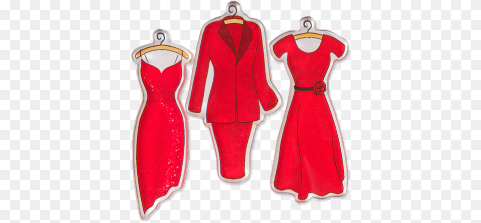 Heart Health Red Dress Acrylic Magnet Set Dress, Clothing, Formal Wear, Velvet, Fashion Png