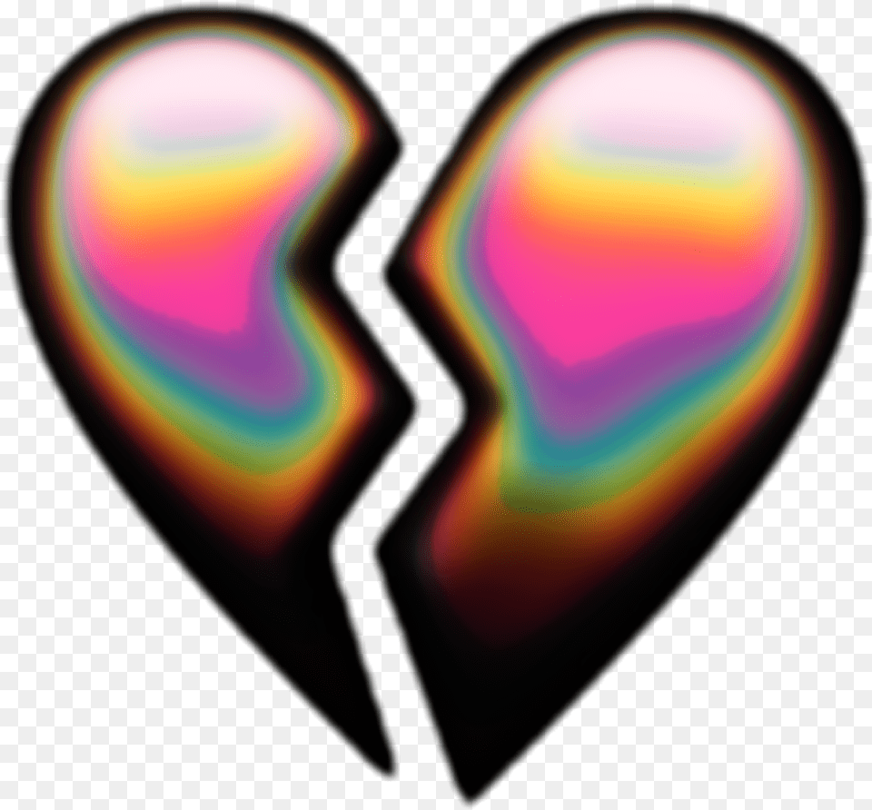 Heart Heart Emoji Holographic Brokenheart Freetoedit Heart Emoji Broken Heart, Disk, Lighting, Light, Accessories Free Transparent Png