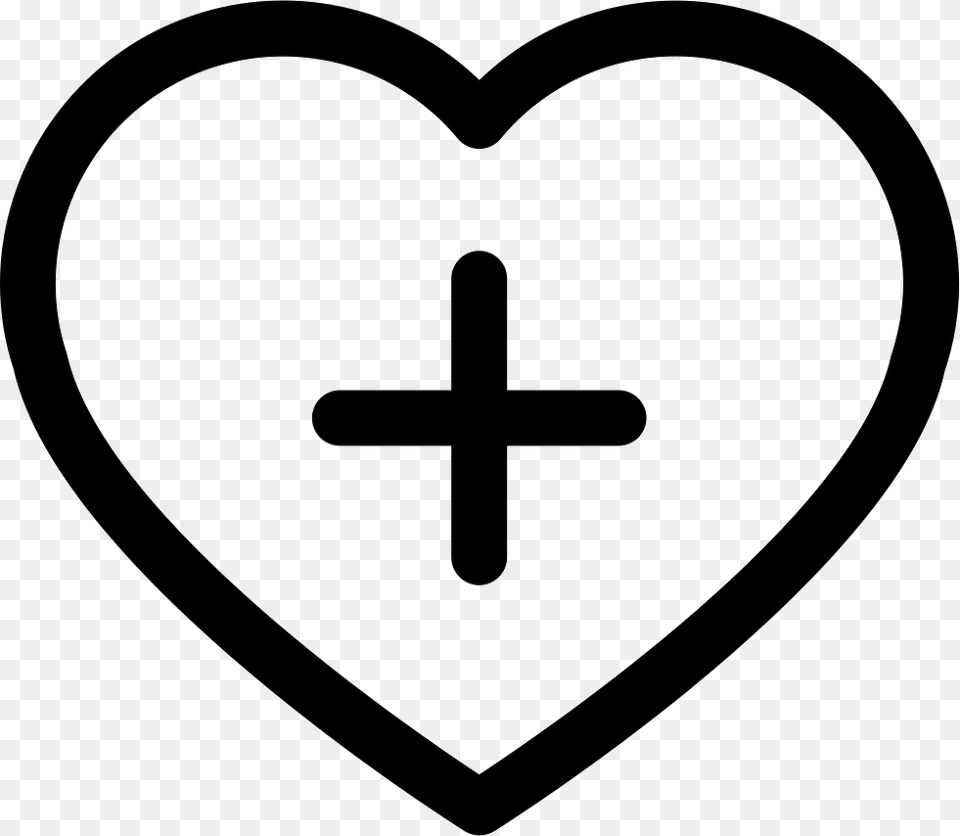 Heart Heart With Plus Icon, Cross, Symbol Free Png Download