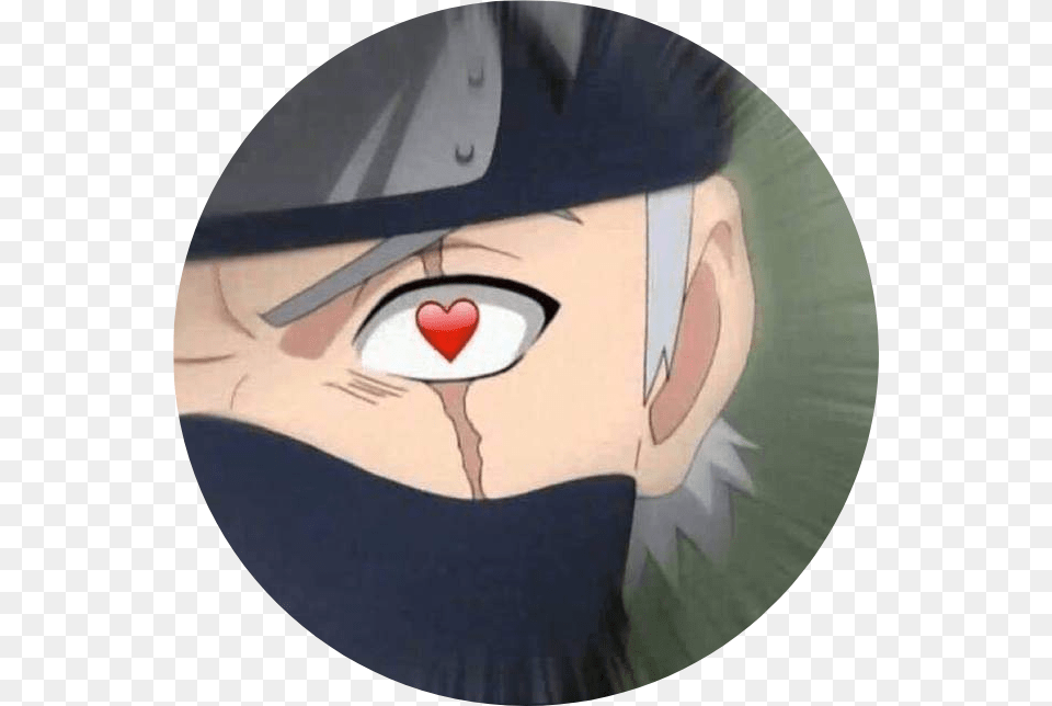 Heart Hearteyes Naruto Anime Weeb Round Curcle Kakashi Byakugan, Book, Comics, Publication, Adult Png