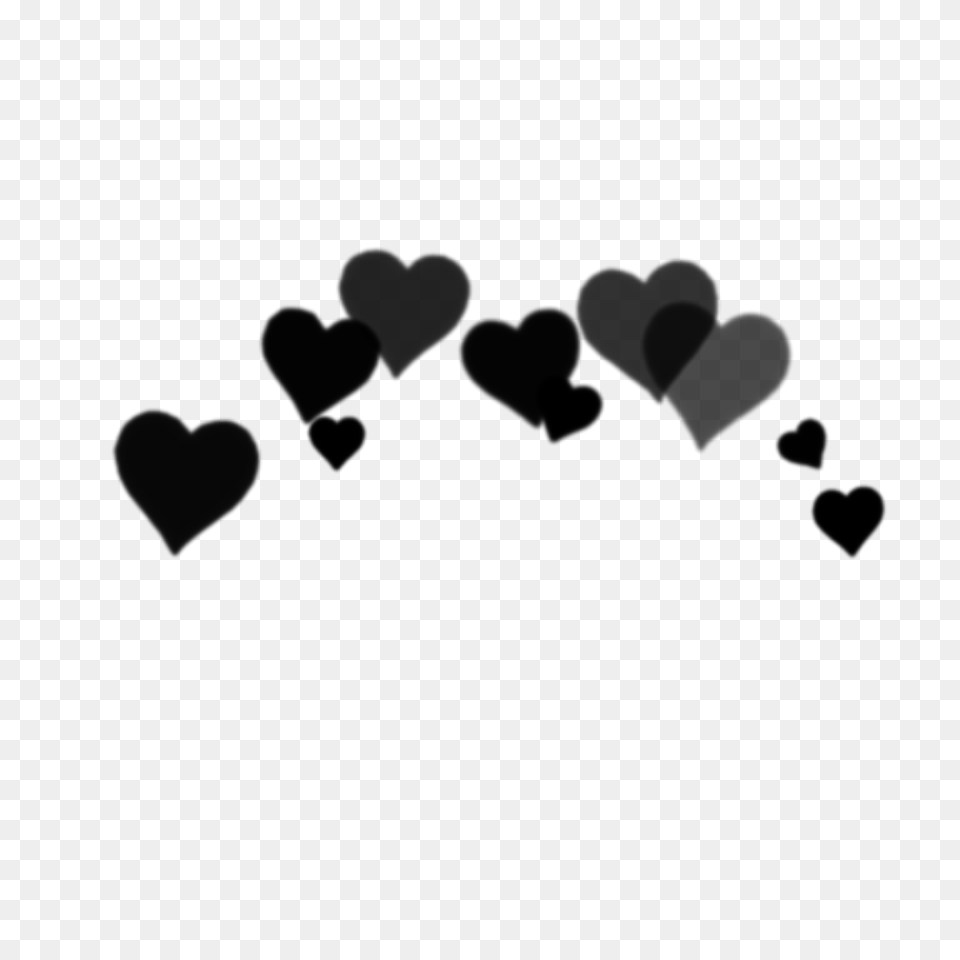 Heart Hearts Black Crown Tumblr Dark, Gray Png Image