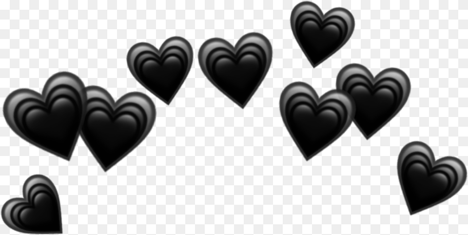 Heart Hearts Crown Black Tumblr Emoji Heart Crown Black Heart Crown Free Transparent Png