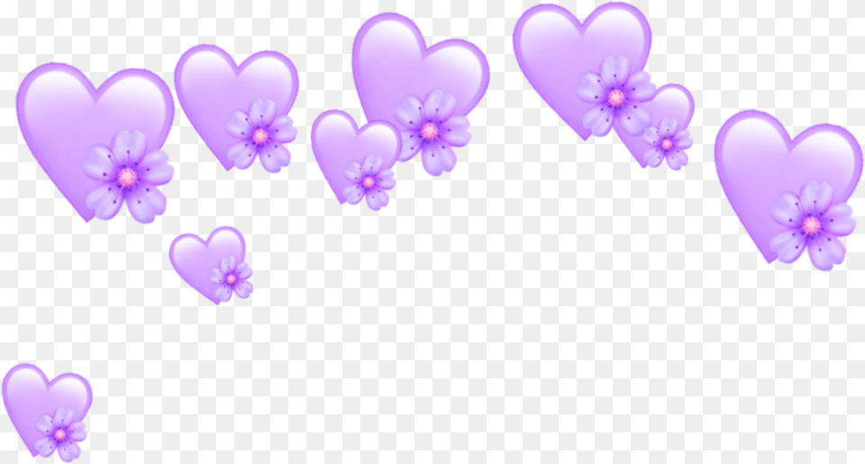 Heart Hearts Crown Emoji Tumblr Purple Heart Crown Cute Heart Crown Transparent, Flower, Plant Png