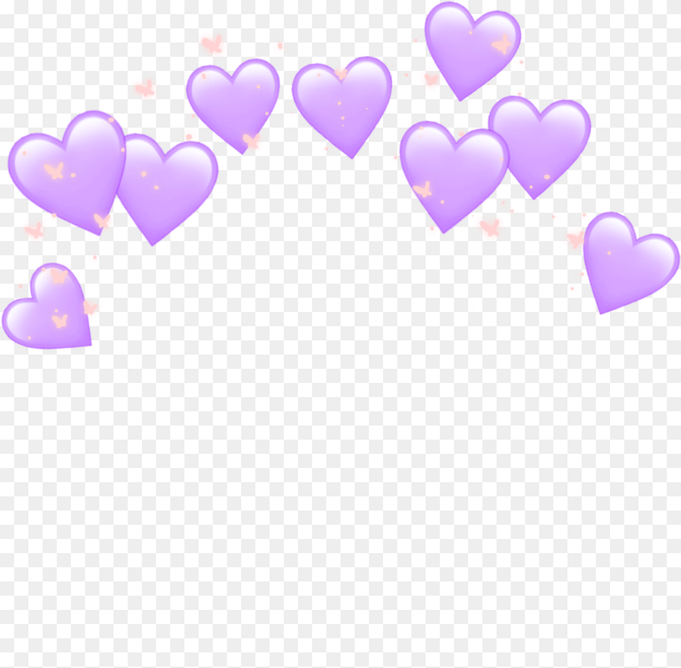 Heart Hearts Crown Emoji Tumblr Purple Heart Crown Heart Crown Filter, People, Person, Baby, Balloon Free Png Download