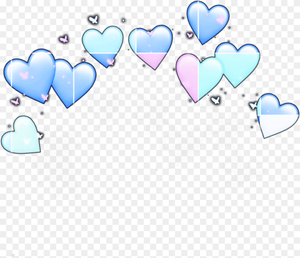 Heart Hearts Crown Sticker By Whateverittakes Light Blue Heart Crown, Balloon Free Png
