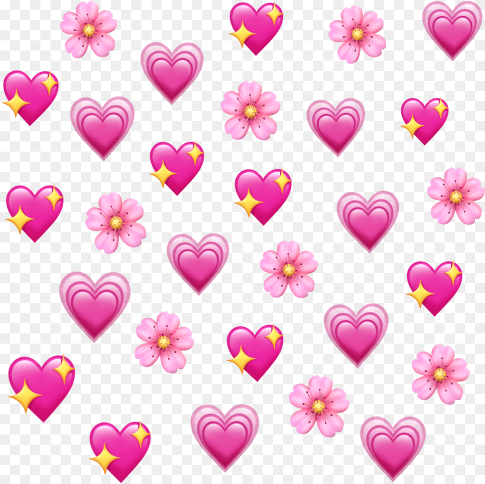 Heart Hearts Flower Flowers Emoji Emojis Pinkheart Wholesome Emoji Transparent Background Png