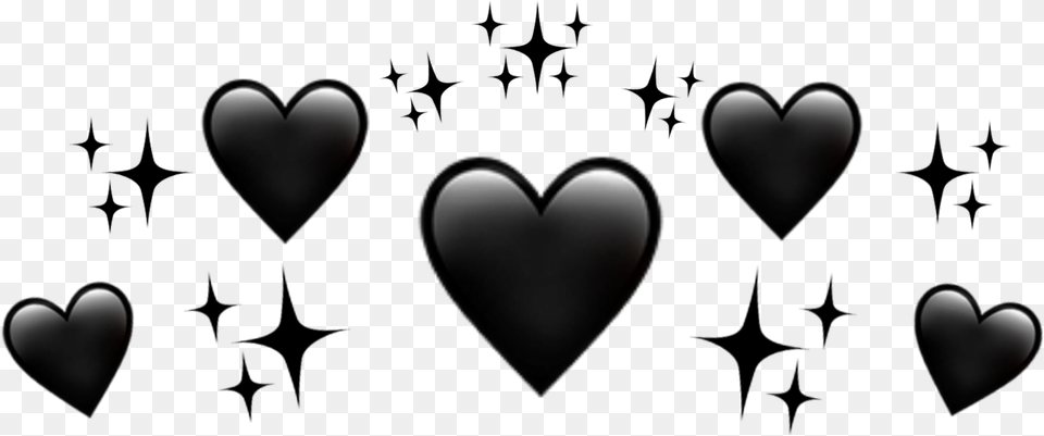 Heart Hearts Heartcrown Crown Black Blackheart Black Heart Crown Free Png
