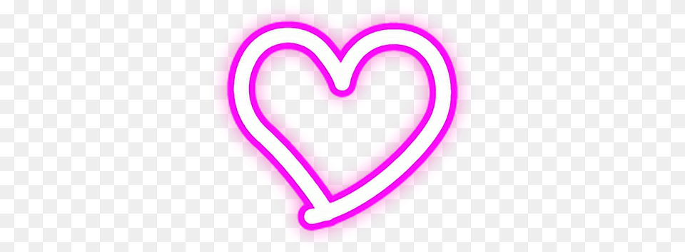Heart Hearts Neon Lights Love Edits Heart Pink Light Neon Purple Free Transparent Png