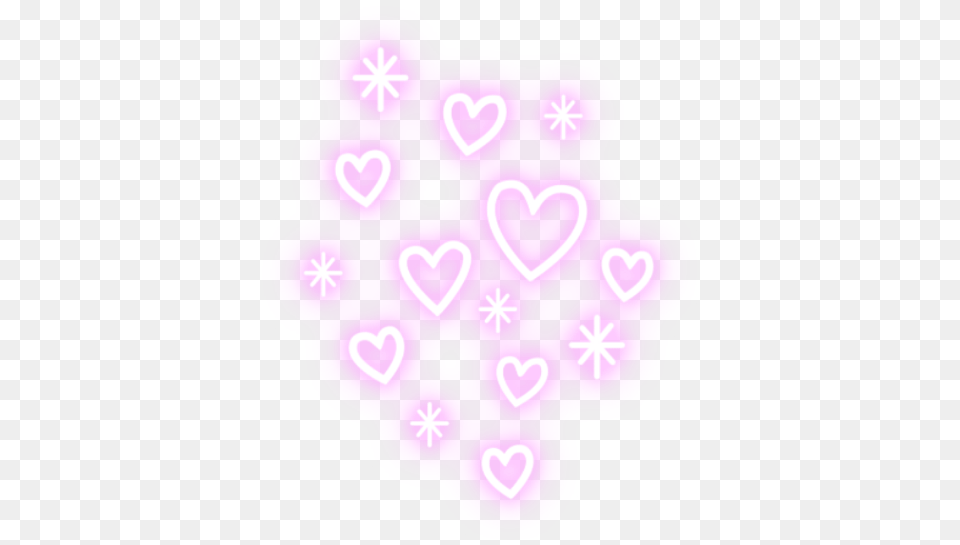 Heart Hearts Pink Love Neon Neonlight Glowing Heart, Purple, Home Decor, Applique, Pattern Free Transparent Png