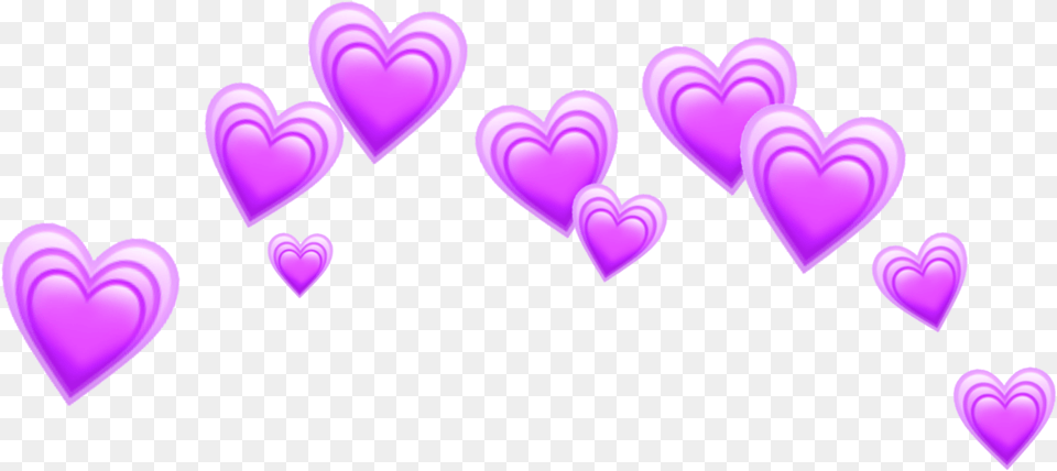 Heart Hearts Purple Crown Tumblr Emoji Blue Heart Crown Free Transparent Png