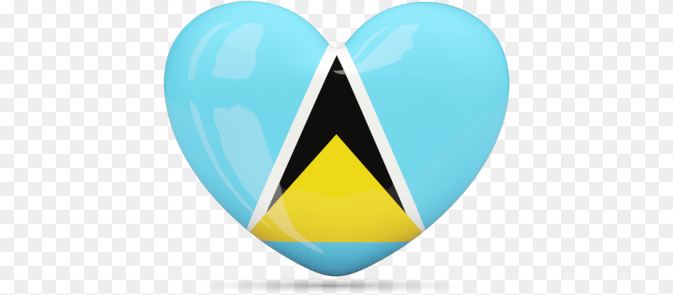 Heart Icon Illustration Of Flag Saint Lucia Language, Triangle, Balloon Free Png Download