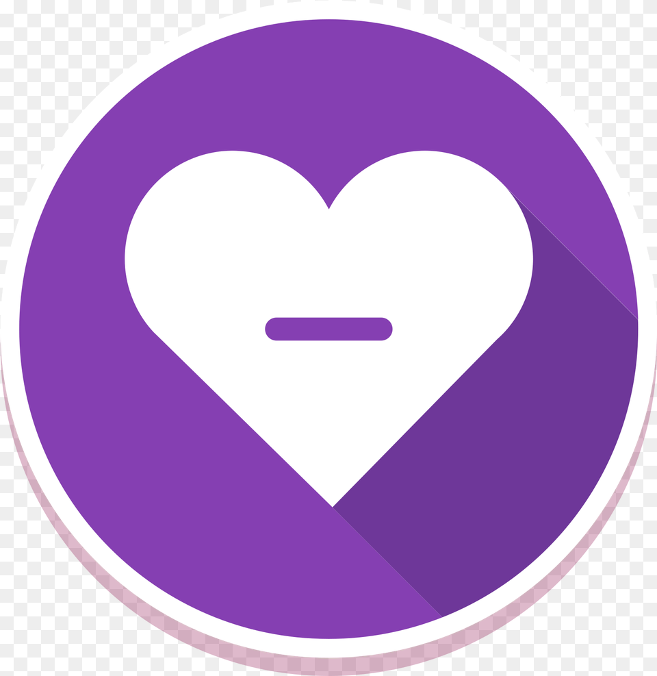 Heart Icon Minus With Transparent Girly, Logo, Purple, Disk, Symbol Png Image
