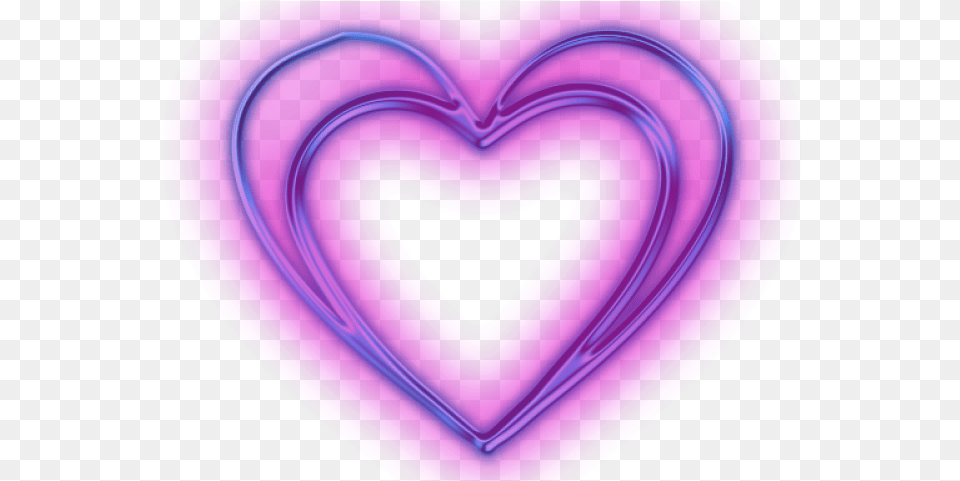 Heart Icons Neon Purple Love Heart Snapchat Transparent Pink And Purple Heart, Light, Disk Free Png Download