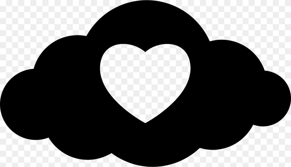 Heart In A Cloud Heart Cloud Icon, Stencil, Astronomy, Moon, Nature Png Image