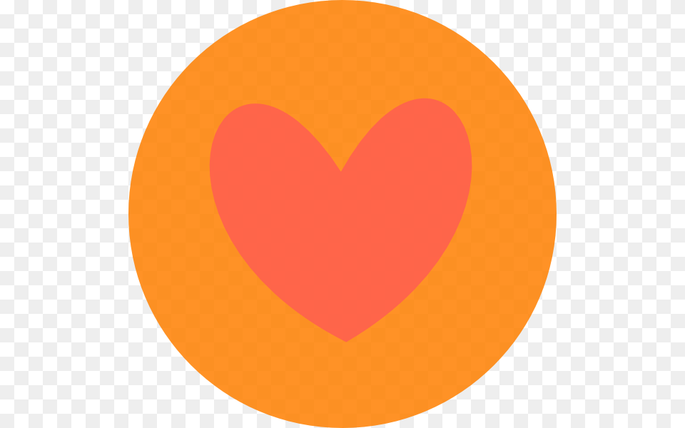 Heart In Circle Orange Clipart For Web, Logo, Disk Png
