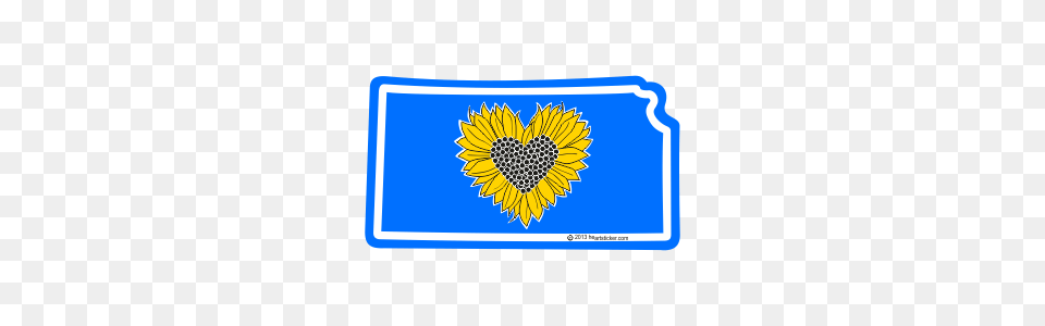 Heart In Kansas Ks Sticker All Weather High Quality Vinyl Sticker, Flower, Plant, Sunflower Free Png Download