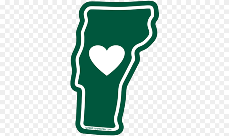 Heart In Vermont Vt Stickerall Weather High Quality Green Outline Of Vermont State, Symbol Free Png Download