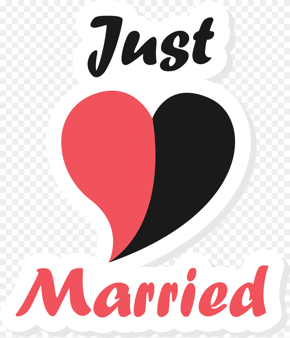 Heart Just Married Language, Logo, Sticker Png Image