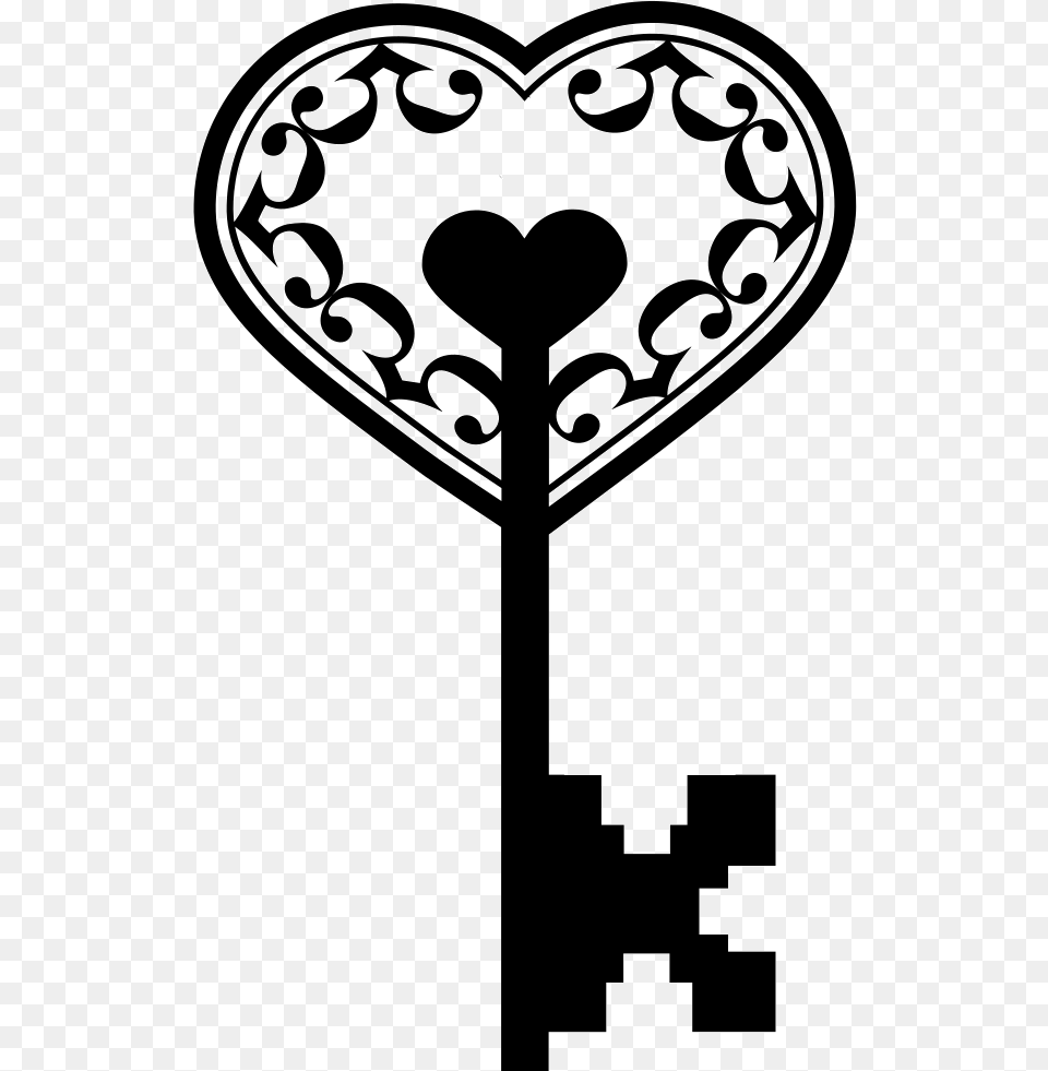 Heart Key Hq Icon Favicon Key Heart, Stencil Png Image